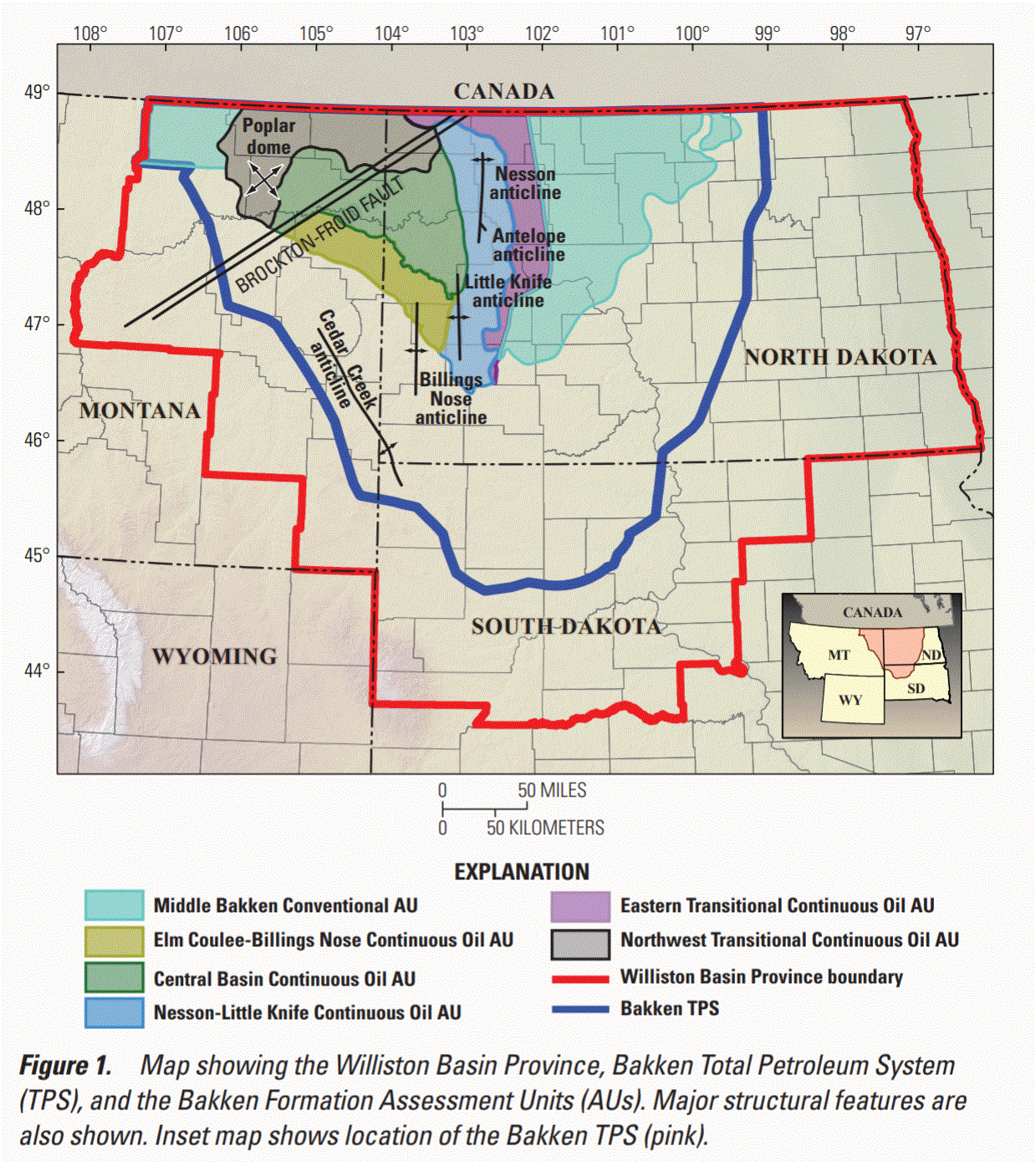 Williston Basin Bakken USGS Map 